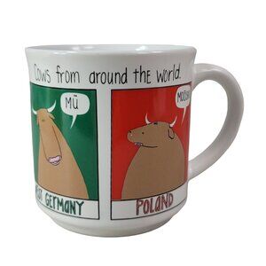 Recycled Paper Mug Cows From Around the World Japan France Poland Funny VTG